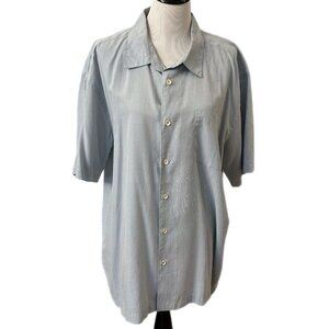 Ouiksilver Waterman Shirt Mens XXL Short Sleeve Comfort Fit Blue Chest Pocket